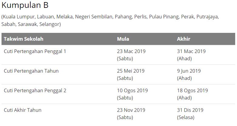 Kalendar Cuti Sekolah 2019 dan Cuti Umum 2019 | YOY Network