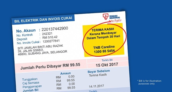 Cara Daftar Rebat Bil Elektrik Rm40