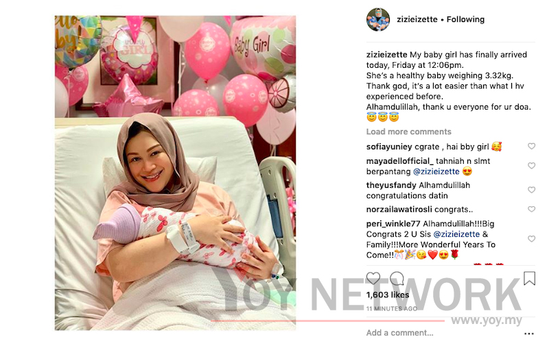 "Comel Baby Gurl!!" Zizie Izzete Selamat Melahirkan Anak 