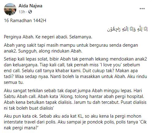 “Dah meninggal baru dapat jumpa,” Gagal Mohon Rentas Negeri Hantar Abah Ke Hospital, Wanita Luah Rasa Kecewa