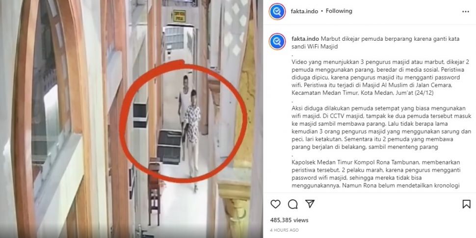 Berang Password Wifi Masjid Ditukar, Dua Pemuda Bawa Parang Kejar AJK Masjid